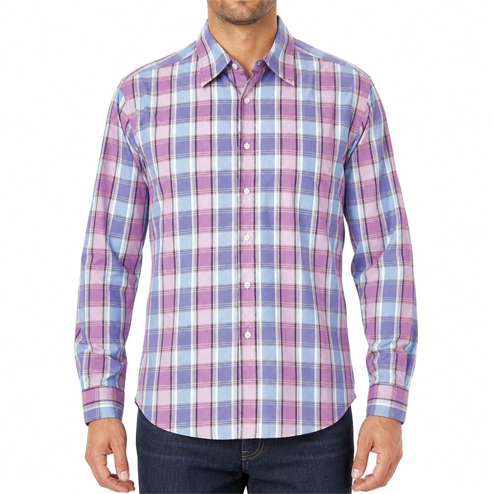 Robert Graham Shirt Mens Medium Multi Plaid Long Sleeve Button Up Cotton Casual
